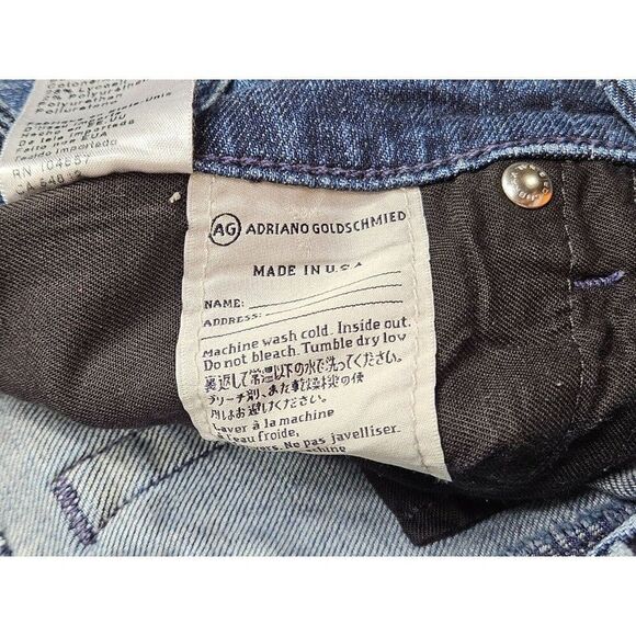 Adriano Goldschmied Womens Size 26 R Stevie Ankle Embroidered Denim Blue Jeans - Picture 6 of 11